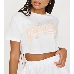 Garage Crop Avery Tee, White, Size XS